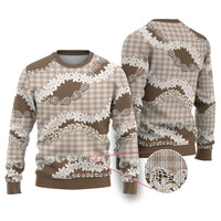 Brown Hawaii Tiare and Shell Lei Ugly Christmas Sweater Hawaiian Palaka Luxury Vibes LT14 Brown - Polynesian Pride