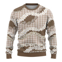 Brown Hawaii Tiare and Shell Lei Ugly Christmas Sweater Hawaiian Palaka Luxury Vibes LT14 - Polynesian Pride