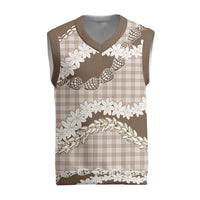 Brown Hawaii Tiare and Shell Lei Christmas Knitted V-Neck Vest Hawaiian Palaka Luxury Vibes LT14 Brown - Polynesian Pride