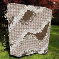 Brown Hawaii Tiare and Shell Lei Quilt Hawaiian Palaka Luxury Vibes LT14 - Polynesian Pride