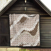 Brown Hawaii Tiare and Shell Lei Quilt Hawaiian Palaka Luxury Vibes LT14 - Polynesian Pride