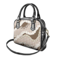 Brown Hawaii Tiare and Shell Lei Shoulder Handbag Hawaiian Palaka Luxury Vibes LT14 - Polynesian Pride