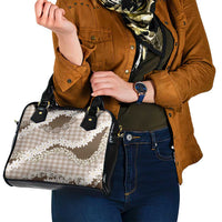 Brown Hawaii Tiare and Shell Lei Shoulder Handbag Hawaiian Palaka Luxury Vibes LT14 - Polynesian Pride