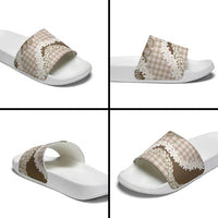 Brown Hawaii Tiare and Shell Lei Slide Sandals Hawaiian Palaka Luxury Vibes LT14 - Polynesian Pride