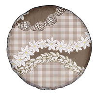 Brown Hawaii Tiare and Shell Lei Spare Tire Cover Hawaiian Palaka Luxury Vibes LT14 - Polynesian Pride