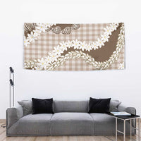 Brown Hawaii Tiare and Shell Lei Tapestry Hawaiian Palaka Luxury Vibes LT14 - Polynesian Pride