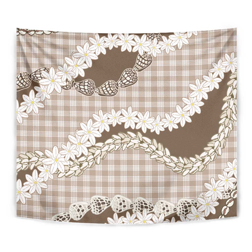 Brown Hawaii Tiare and Shell Lei Tapestry Hawaiian Palaka Luxury Vibes LT14 - Polynesian Pride