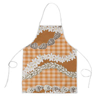 Orange Hawaii Tiare and Shell Lei Apron Hawaiian Palaka Luxury Vibes LT14 Orange - Polynesian Pride