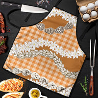 Orange Hawaii Tiare and Shell Lei Apron Hawaiian Palaka Luxury Vibes LT14 Orange - Polynesian Pride