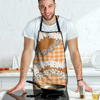 Orange Hawaii Tiare and Shell Lei Apron Hawaiian Palaka Luxury Vibes LT14 - Polynesian Pride