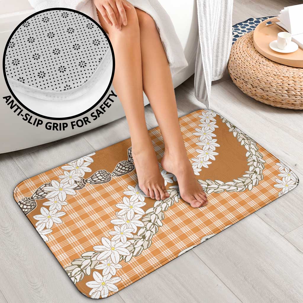 Orange Hawaii Tiare and Shell Lei Bathroom Set Hawaiian Palaka Luxury Vibes LT14 - Polynesian Pride