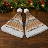 Orange Hawaii Tiare and Shell Lei Christmas Santa Hat Hawaiian Palaka Luxury Vibes - Polynesian Pride