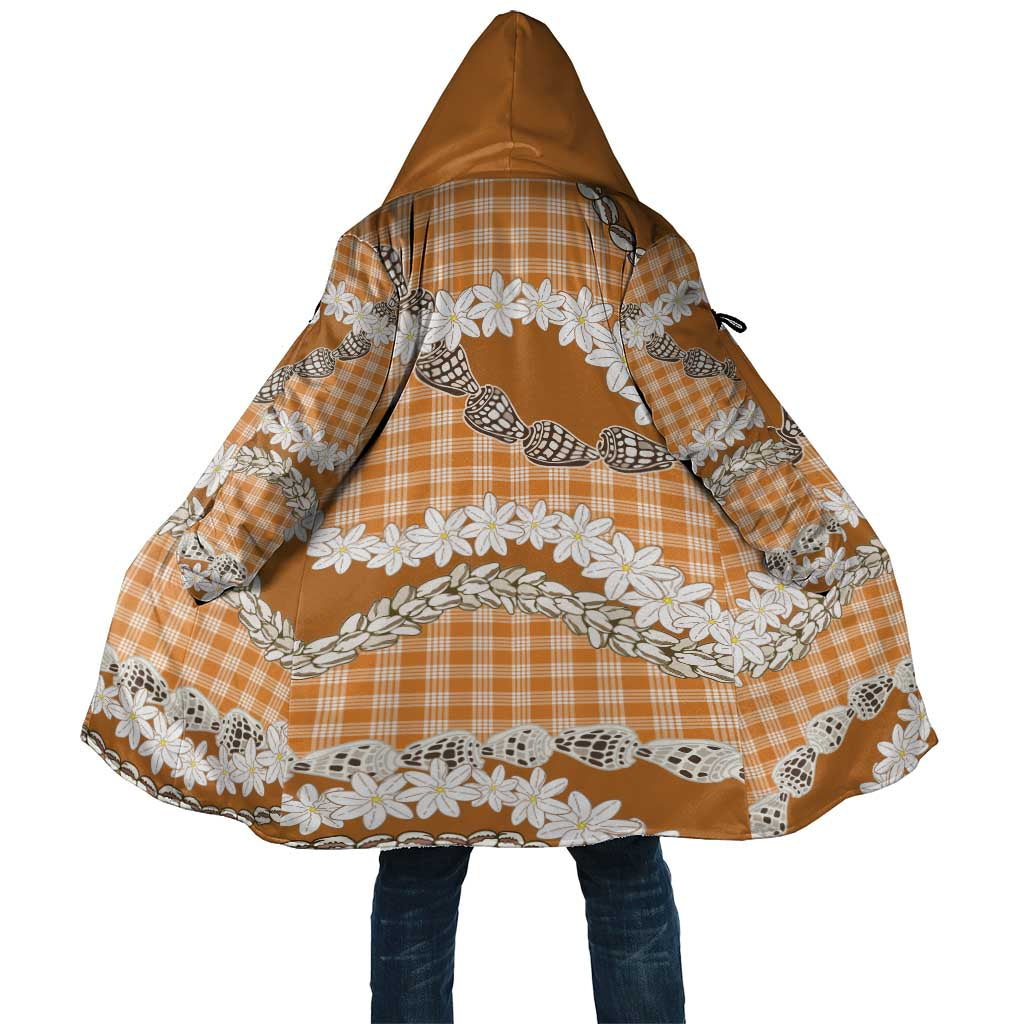 Orange Hawaii Tiare and Shell Lei Cloak Hawaiian Palaka Luxury Vibes LT14 Unisex Orange - Polynesian Pride