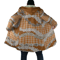 Orange Hawaii Tiare and Shell Lei Cloak Hawaiian Palaka Luxury Vibes LT14 - Polynesian Pride