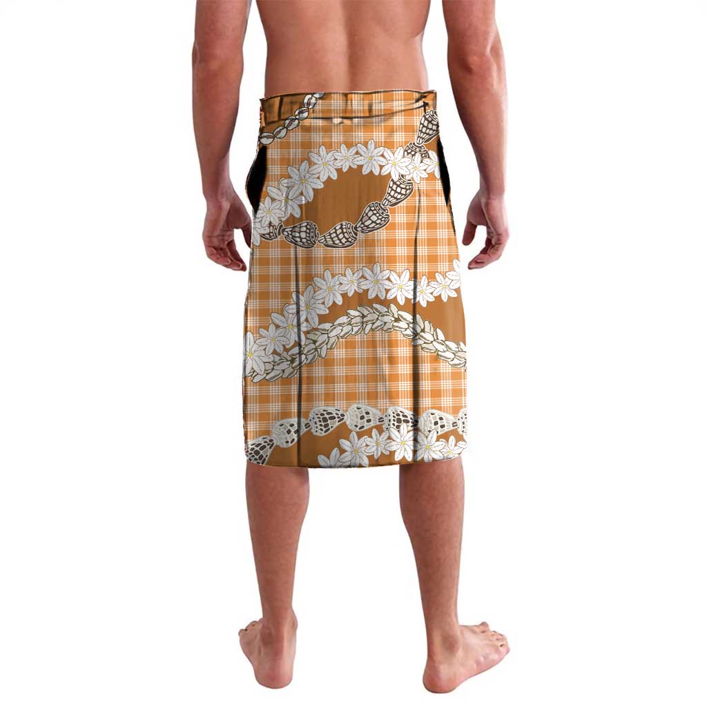 Orange Hawaii Tiare and Shell Lei Lavalava Hawaiian Palaka Luxury Vibes LT14 - Polynesian Pride