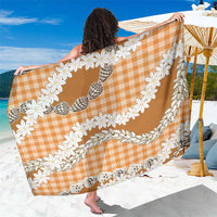 Orange Hawaii Tiare and Shell Lei Sarong Hawaiian Palaka Luxury Vibes LT14 One Size 44 x 66 inches Orange - Polynesian Pride