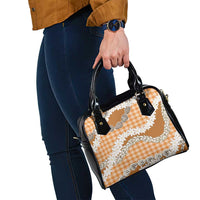 Orange Hawaii Tiare and Shell Lei Shoulder Handbag Hawaiian Palaka Luxury Vibes - Polynesian Pride