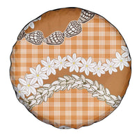 Orange Hawaii Tiare and Shell Lei Spare Tire Cover Hawaiian Palaka Luxury Vibes LT14 - Polynesian Pride