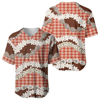 Red Hawaii Tiare and Shell Lei Baseball Jersey Hawaiian Palaka Luxury Vibes LT14 - Polynesian Pride