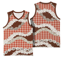 Red Hawaii Tiare and Shell Lei Basketball Jersey Hawaiian Palaka Luxury Vibes LT14 - Polynesian Pride