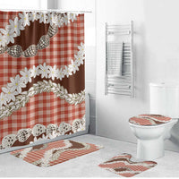 Red Hawaii Tiare and Shell Lei Bathroom Set Hawaiian Palaka Luxury Vibes LT14 Bathroom Set (4 pcs) Red - Polynesian Pride