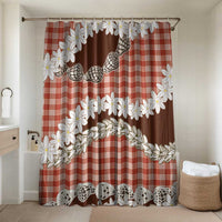 Red Hawaii Tiare and Shell Lei Bathroom Set Hawaiian Palaka Luxury Vibes LT14 Shower Curtain Only Red - Polynesian Pride