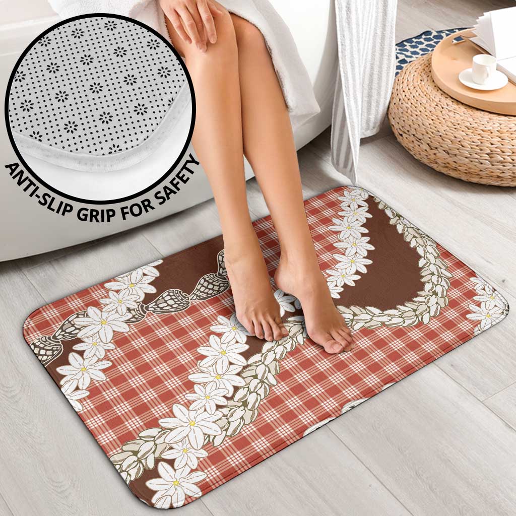 Red Hawaii Tiare and Shell Lei Bathroom Set Hawaiian Palaka Luxury Vibes LT14 - Polynesian Pride