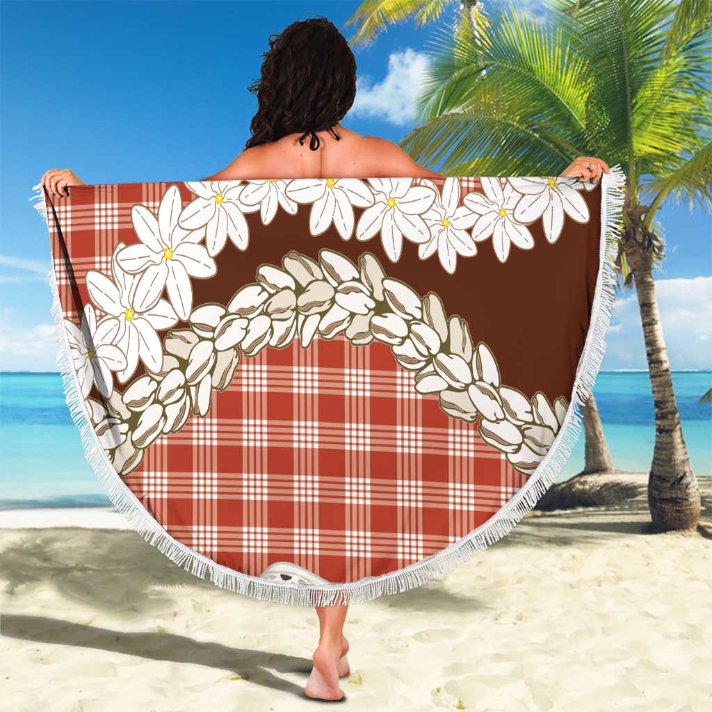 Red Hawaii Tiare and Shell Lei Beach Blanket Hawaiian Palaka Luxury Vibes LT14 - Polynesian Pride