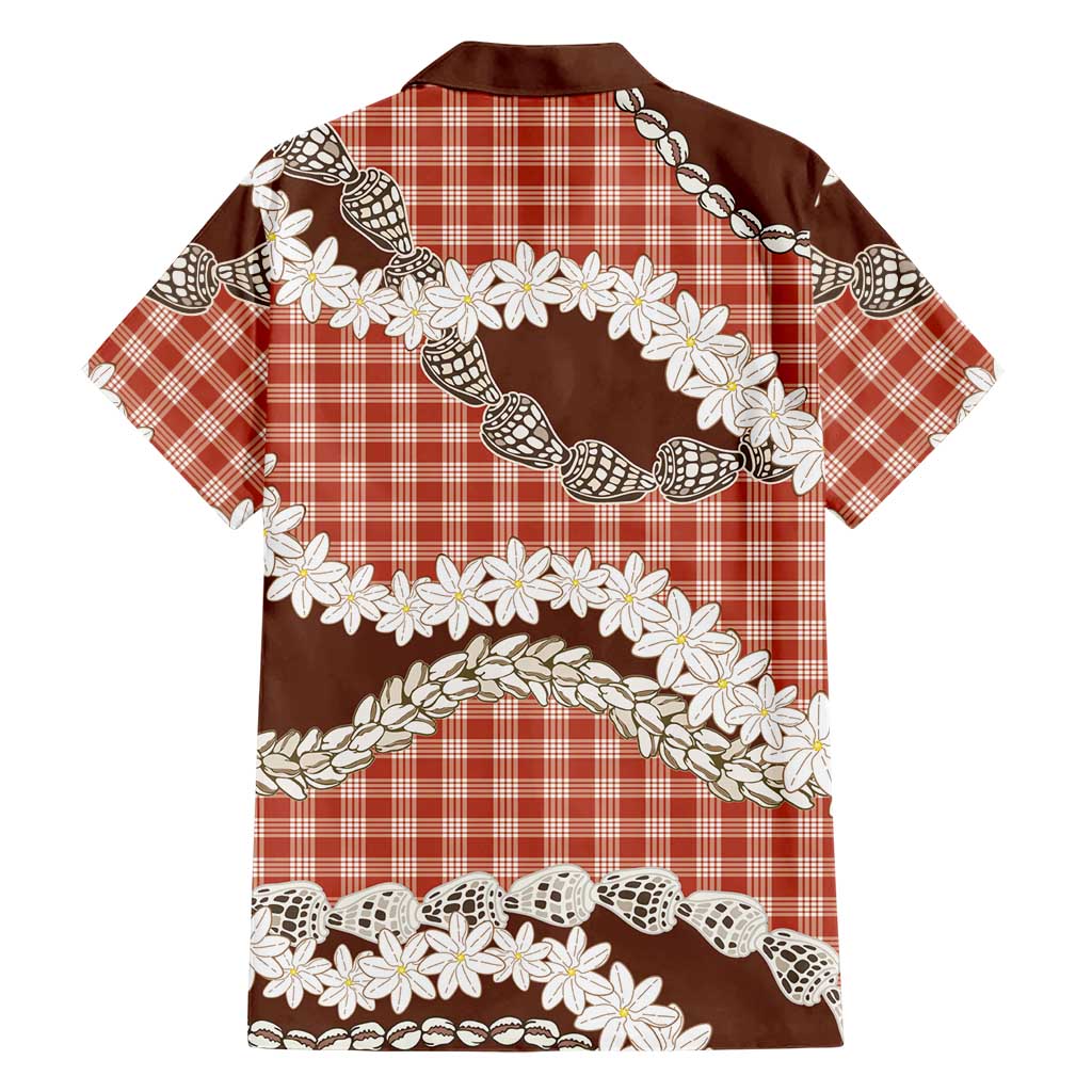 Red Hawaii Tiare and Shell Lei Hawaiian Shirt Hawaiian Palaka Luxury Vibes LT14 - Polynesian Pride