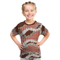 Red Hawaii Tiare and Shell Lei Kid T Shirt Hawaiian Palaka Luxury Vibes - Polynesian Pride