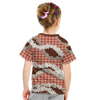 Red Hawaii Tiare and Shell Lei Kid T Shirt Hawaiian Palaka Luxury Vibes - Polynesian Pride