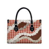 Red Hawaii Tiare and Shell Lei Leather Bag Hawaiian Palaka Luxury Vibes LT14 - Polynesian Pride