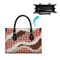 Red Hawaii Tiare and Shell Lei Leather Bag Hawaiian Palaka Luxury Vibes LT14 - Polynesian Pride
