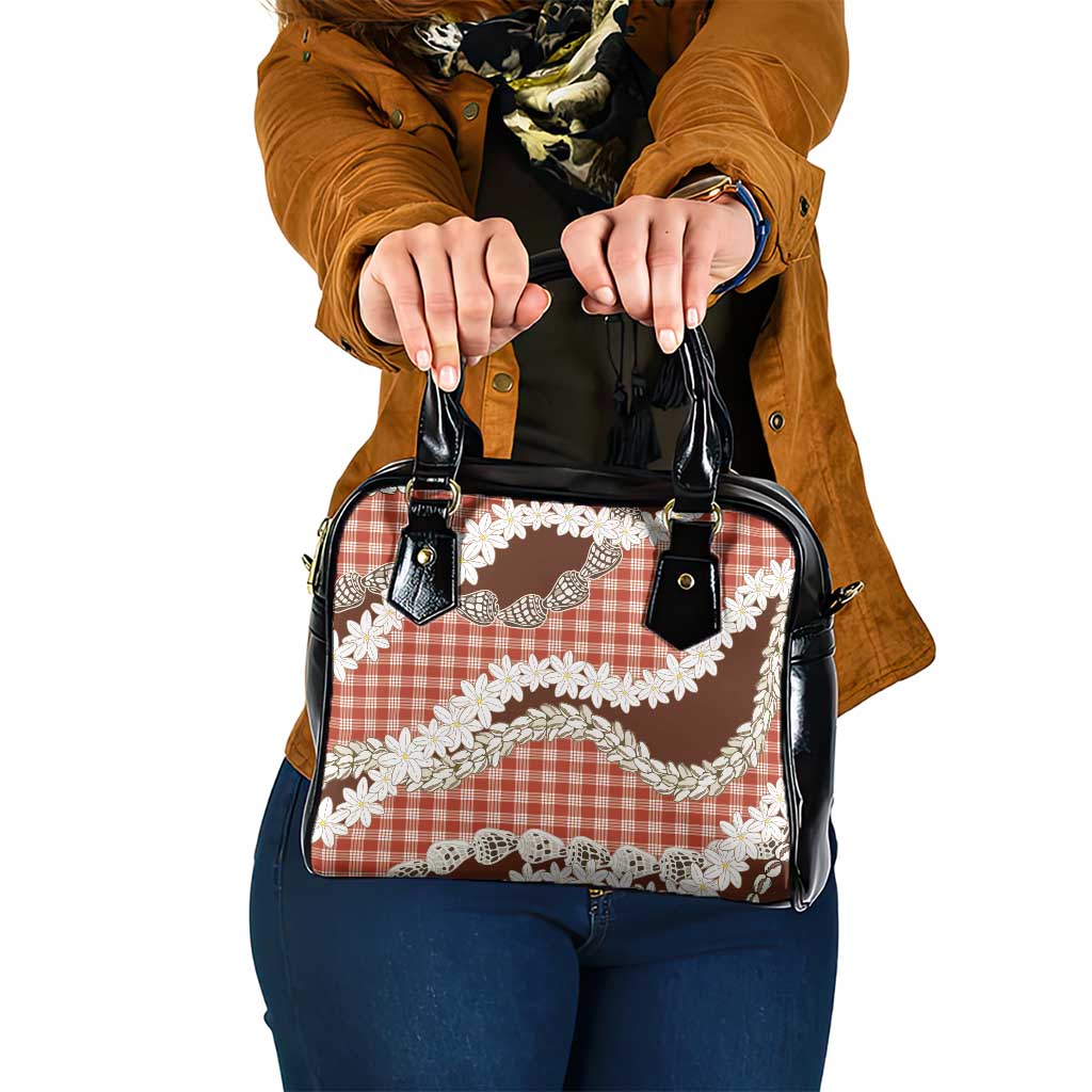 Red Hawaii Tiare and Shell Lei Shoulder Handbag Hawaiian Palaka Luxury Vibes LT14 One Size Red - Polynesian Pride