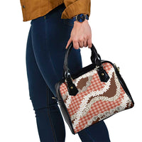 Red Hawaii Tiare and Shell Lei Shoulder Handbag Hawaiian Palaka Luxury Vibes LT14 - Polynesian Pride