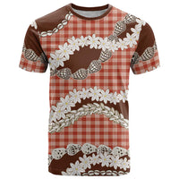 Red Hawaii Tiare and Shell Lei T Shirt Hawaiian Palaka Luxury Vibes - Polynesian Pride