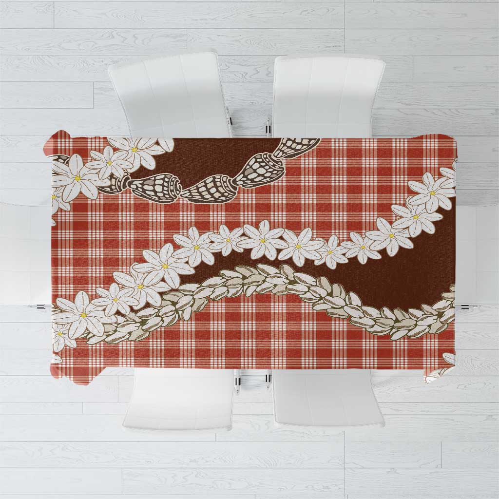 Red Hawaii Tiare and Shell Lei Tablecloth Hawaiian Palaka Luxury Vibes - Polynesian Pride
