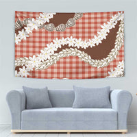 Red Hawaii Tiare and Shell Lei Tapestry Hawaiian Palaka Luxury Vibes LT14 - Polynesian Pride