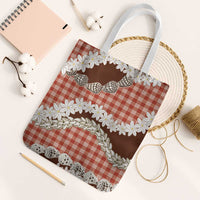 Red Hawaii Tiare and Shell Lei Tote Bag Hawaiian Palaka Luxury Vibes LT14 White Strap One Size Red - Polynesian Pride