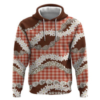 Red Hawaii Tiare and Shell Lei Zip Hoodie Hawaiian Palaka Luxury Vibes LT14 Pullover Hoodie Red - Polynesian Pride