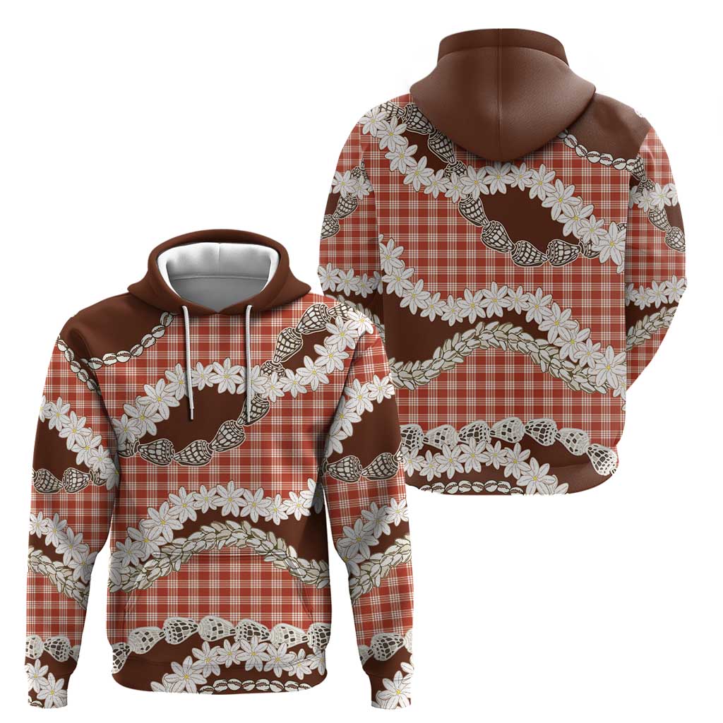 Red Hawaii Tiare and Shell Lei Zip Hoodie Hawaiian Palaka Luxury Vibes LT14 - Polynesian Pride