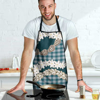 Dark Cyan Hawaii Tiare and Shell Lei Apron Hawaiian Palaka Luxury Vibes LT14 - Polynesian Pride