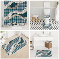 Dark Cyan Hawaii Tiare and Shell Lei Bathroom Set Hawaiian Palaka Luxury Vibes LT14 - Polynesian Pride