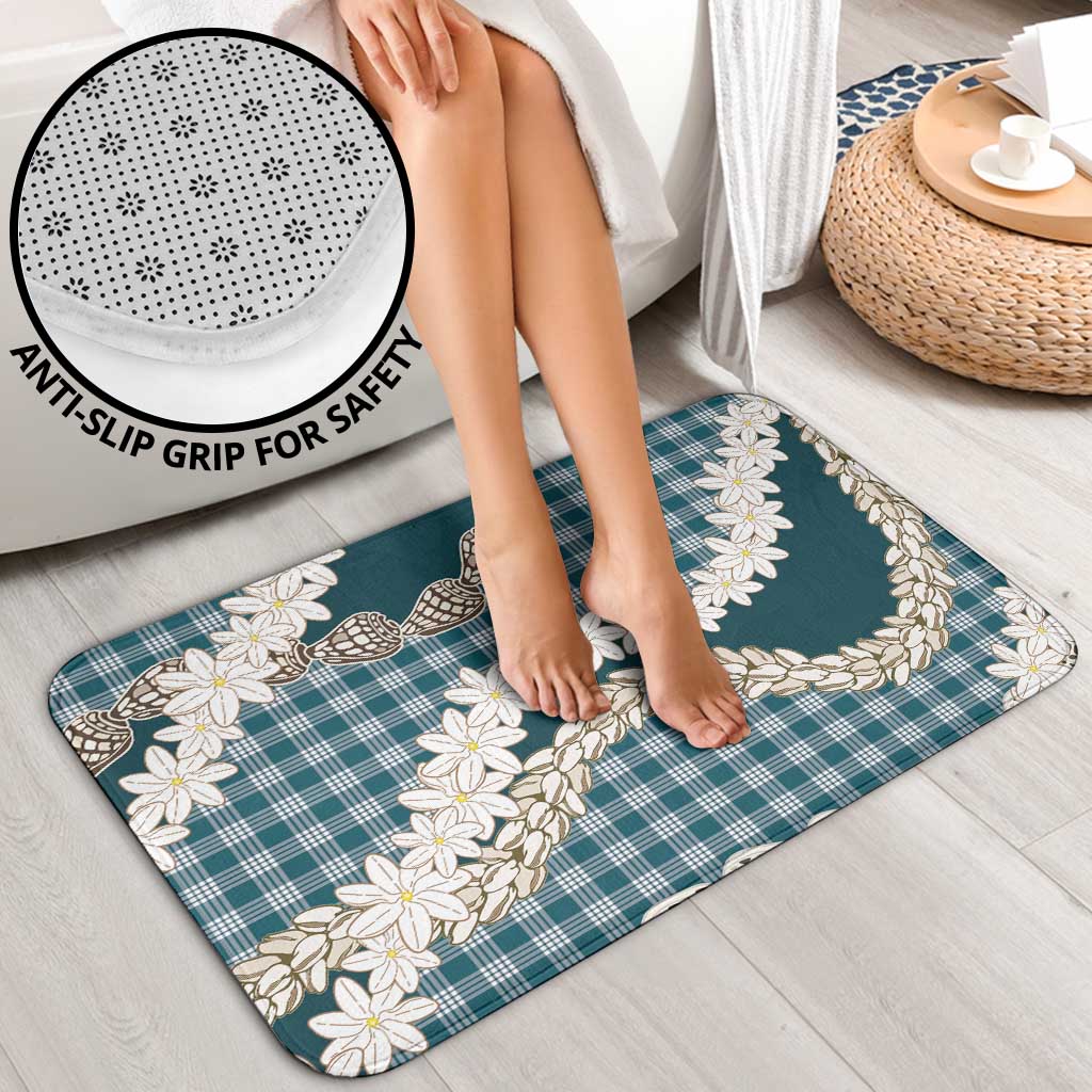 Dark Cyan Hawaii Tiare and Shell Lei Bathroom Set Hawaiian Palaka Luxury Vibes LT14 - Polynesian Pride