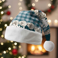 Dark Cyan Hawaii Tiare and Shell Lei Christmas Santa Hat Hawaiian Palaka Luxury Vibes LT14 Without Fur Dark Cyan - Polynesian Pride