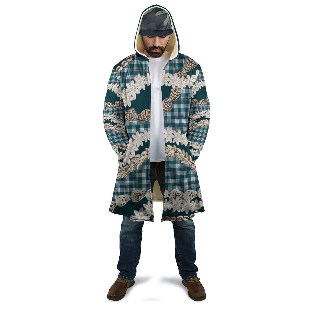 Dark Cyan Hawaii Tiare and Shell Lei Cloak Hawaiian Palaka Luxury Vibes LT14 - Polynesian Pride