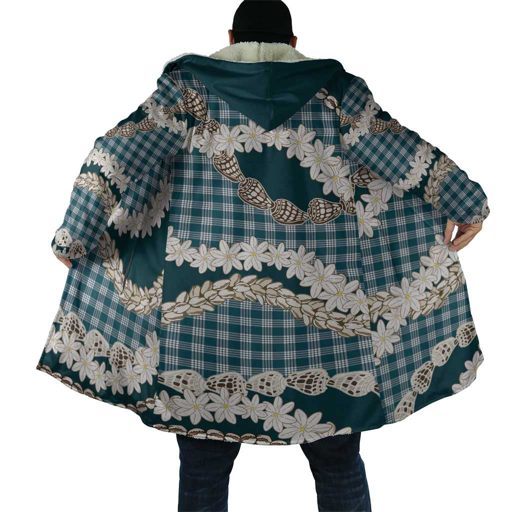 Dark Cyan Hawaii Tiare and Shell Lei Cloak Hawaiian Palaka Luxury Vibes LT14 - Polynesian Pride