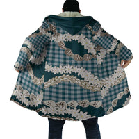 Dark Cyan Hawaii Tiare and Shell Lei Cloak Hawaiian Palaka Luxury Vibes LT14 - Polynesian Pride