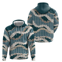 Dark Cyan Hawaii Tiare and Shell Lei Hoodie Hawaiian Palaka Luxury Vibes LT14 - Polynesian Pride