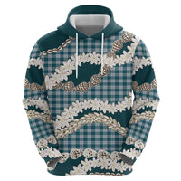 Dark Cyan Hawaii Tiare and Shell Lei Hoodie Hawaiian Palaka Luxury Vibes LT14 - Polynesian Pride